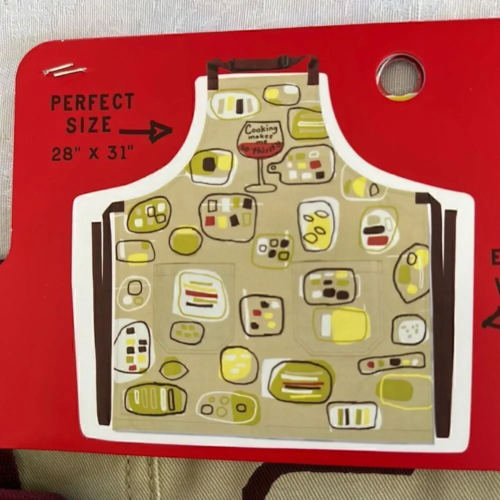 Blue Q Cotton Apron Cooking Makes Me Thirsty Wine